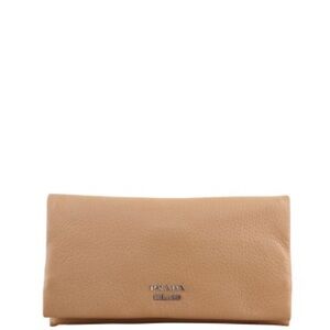 Prada Cervo Fold Over Clutch Wallet